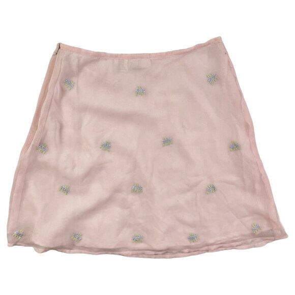 Vintage Girls Skirt Y2K Pink w/white KC Parker NOS Size 14 Lightweight Short - Picture 3 of 4